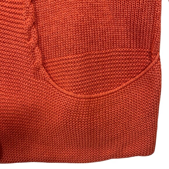 shawl collar Knit cardigan open front with pockets Orange size LG Allison Sheri - Picture 12 of 16